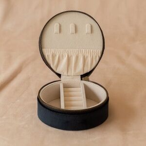 Azaria Macaron Jewelry Case - NWT Black Truffle